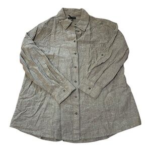 Silver Jeans Co linen & cotton blend long sleeve button up collared shirt. Sz 2X